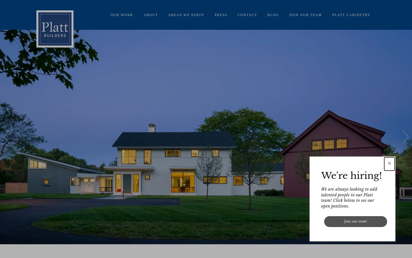 Platt Builders / Platt Cabinetry &middot; HOMEPAGE_SCREENSHOT