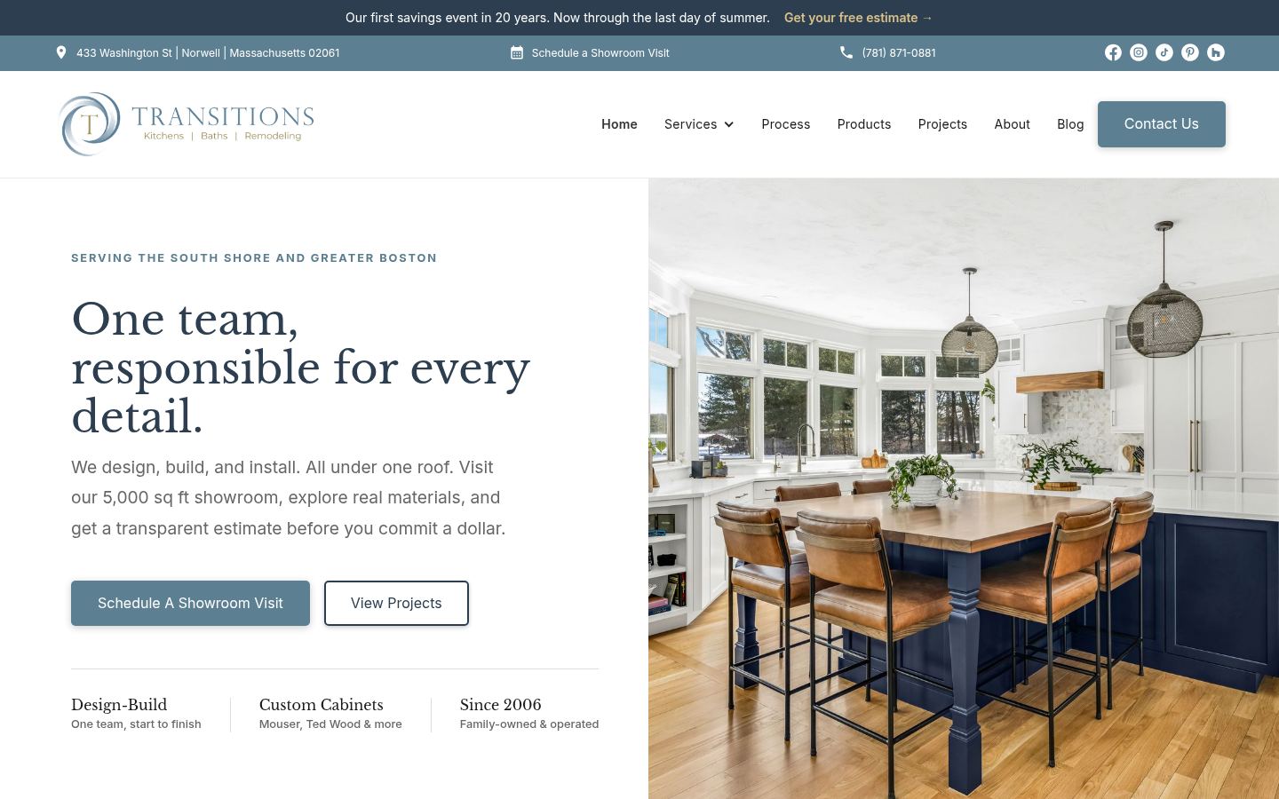 Transitions Kitchens and Baths &middot; HOMEPAGE_SCREENSHOT