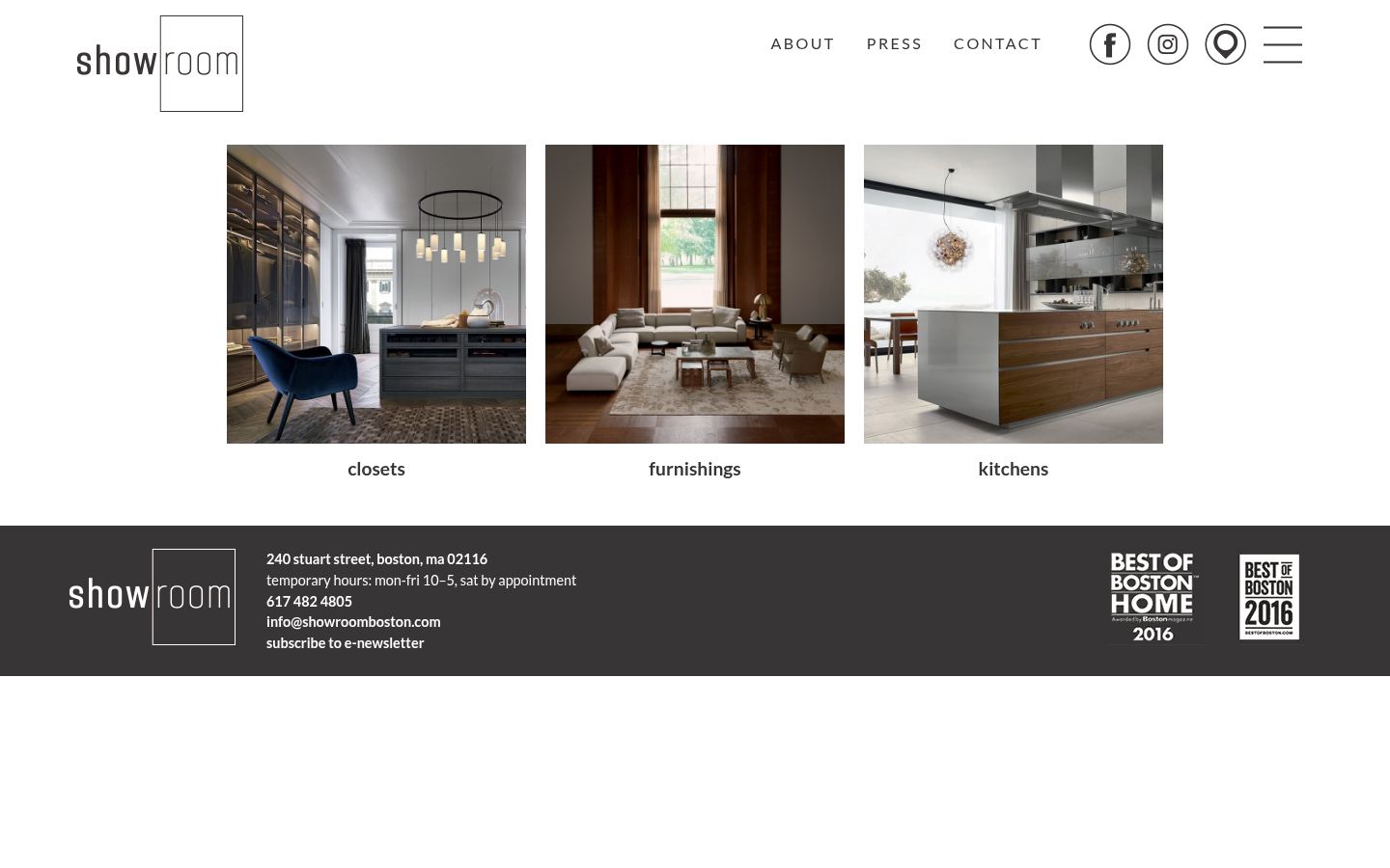 Showroom Boston &middot; HOMEPAGE_SCREENSHOT